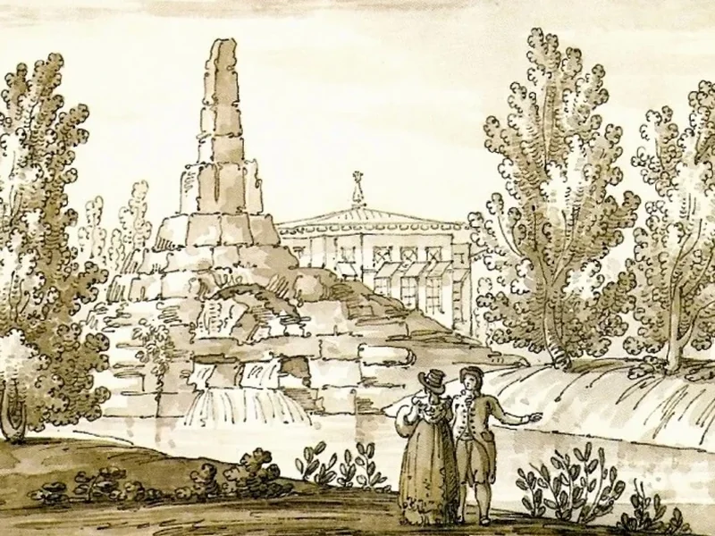 1744-Giacomo Quarenghi - Scogliera muschiosa